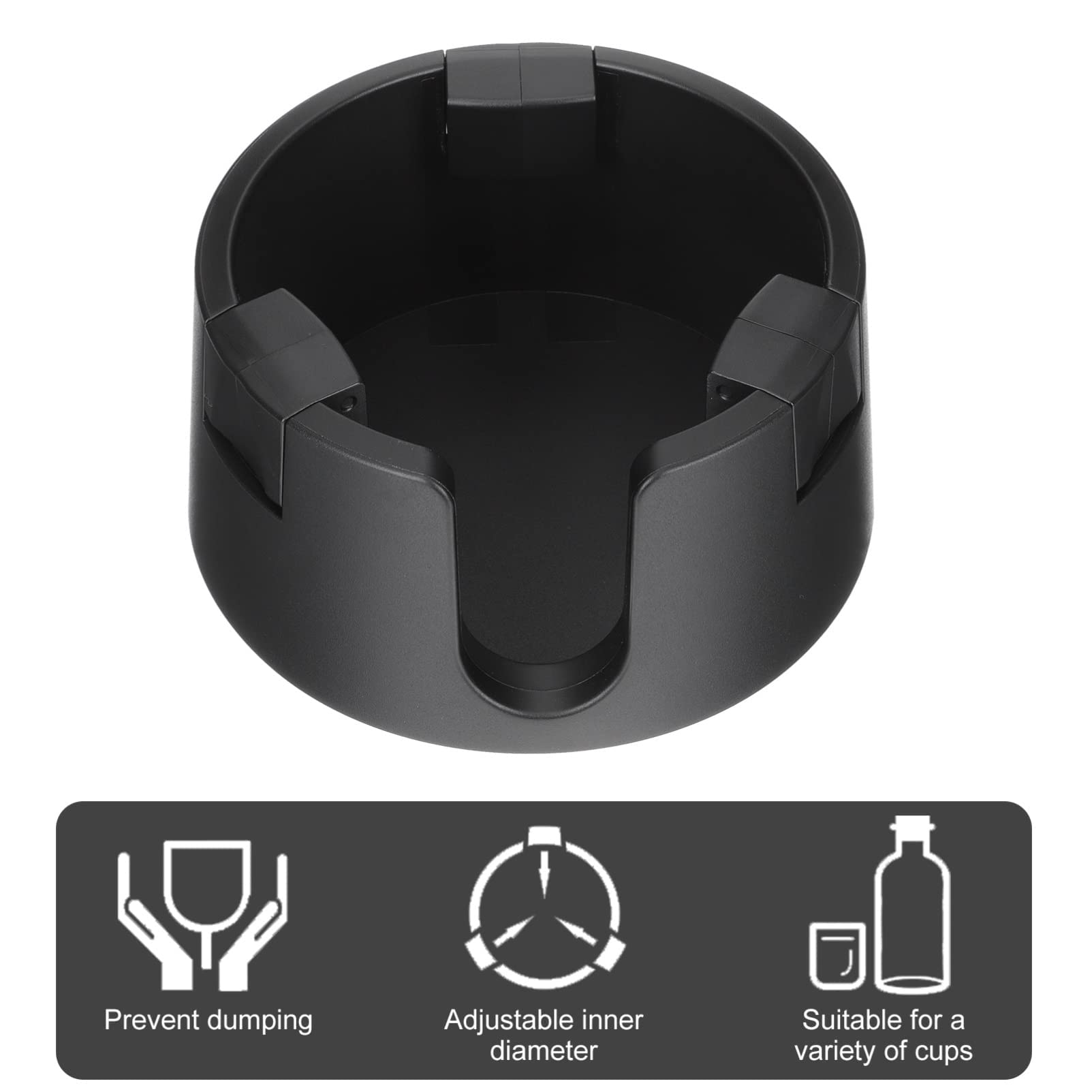 **Adjustable Non-Slip Cup Holder for Desk, Table, Boat & Couch - Anti-Tipping Drink Coaster for Coffee, Soda & Water (Black) - Perfect for Office, Home & Travel Use**