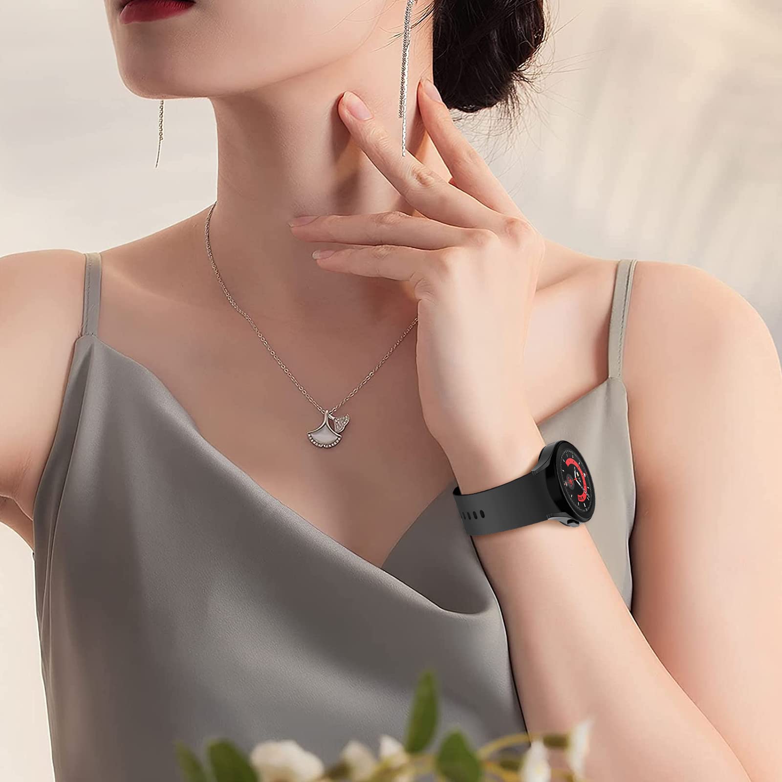 Strap Samsung Galaxy Watch 5 20mm Silicone Band - Compatible with Galaxy Watch 7 40mm 44mm, Watch 5 Pro 45mm, Watch 6 40mm 44mm, Watch 6 Classic 43mm 47mm, Watch 4 - Sport Wristband for Running, Gym & Daily Wear