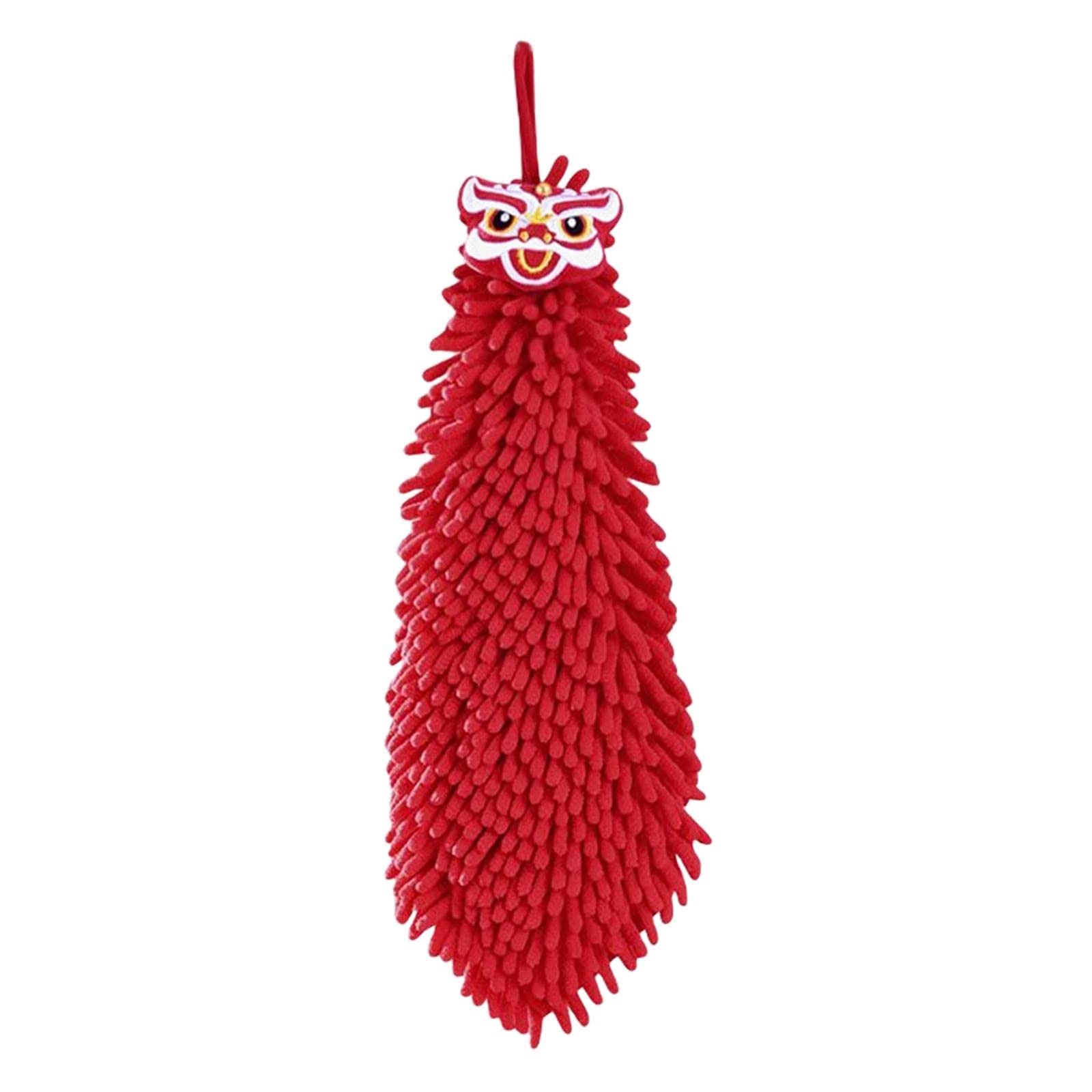 Baoblaze Chenille Soft Hanging Hand Towels - Ultra Absorbent Thick Kitchen & Bathroom Towels, Microfiber Cleaning Cloths for Household Use | Skin-Friendly, Quick Drying, Durable - Lion Design | Perfect for Kitchen Cleaning, Bathroom Essentials & Gentle Skin Care