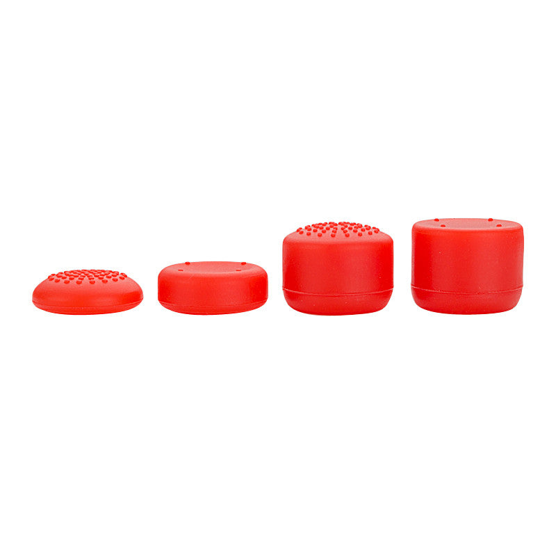 eXtremeRate 8 Red Silicone Rubber Precision Raised Analog Thumb Grips for PS4 Slim & PS4 Pro Controllers - Enhanced Gaming Performance for FPS, Racing & Action Games (ZXBJ1224)