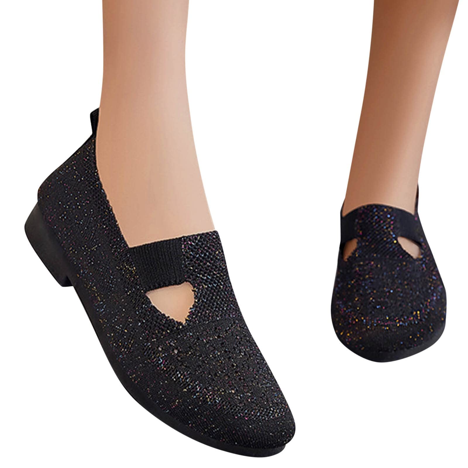 Women's Round Toe Slip-On Sneakers - Casual Loafers for Everyday Wear & Halloween Outfits | Comfortable Flat Shoes for Walking, Work & Party Occasions