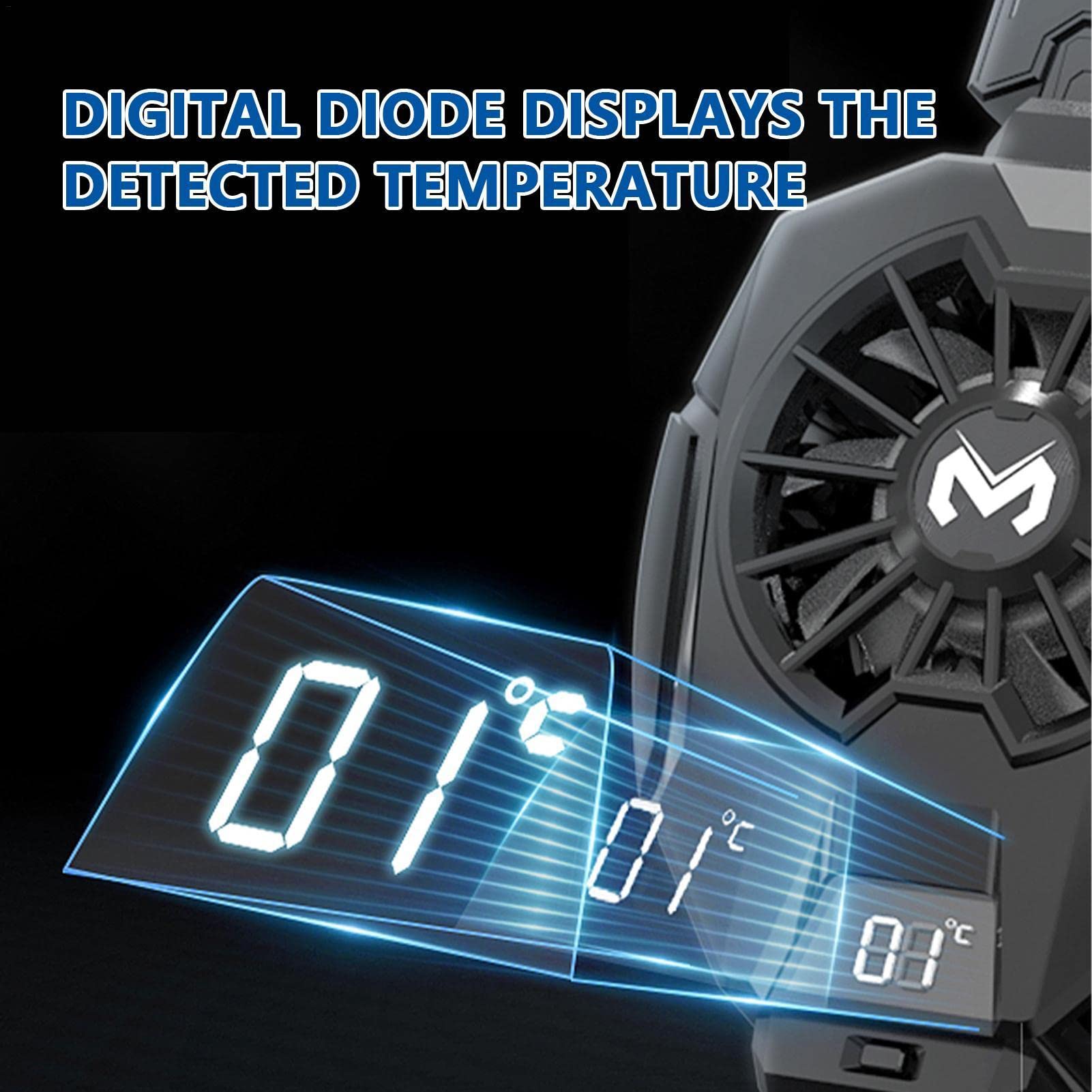 ZCSXK 5 Phone Fan Cooler with Dual Cooling Chips - Universal Cooling Case for iOS/Android Phones, PC & Mobile Devices - Perfect for Gaming, Video Streaming & Car Driving