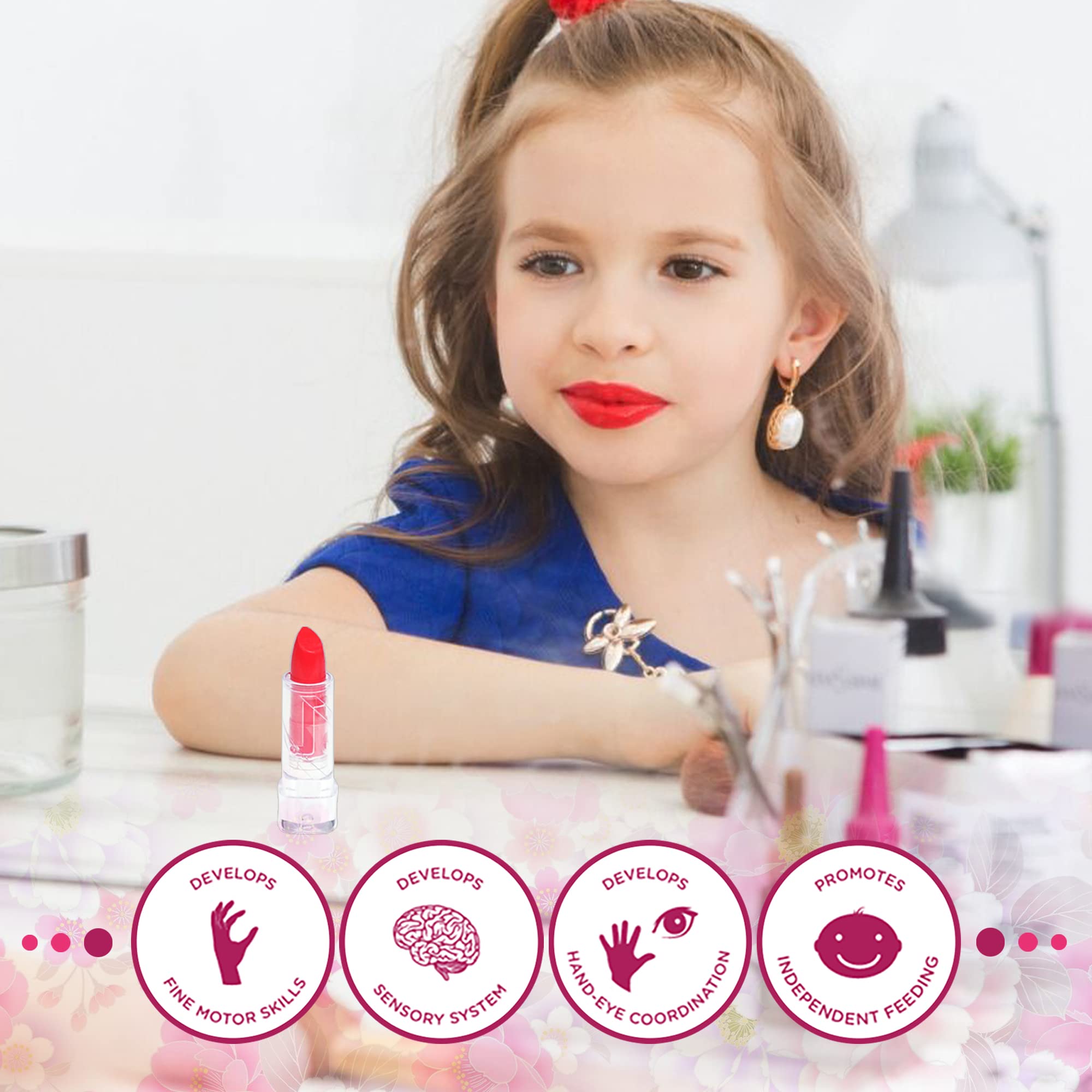 57 PCS Kids Makeup Kit - Non-Toxic & Washable Princess Makeup Set for Girls Ages 4-8, Perfect Birthday Gift for Pretend Play, Dress-Up & Creative Fun