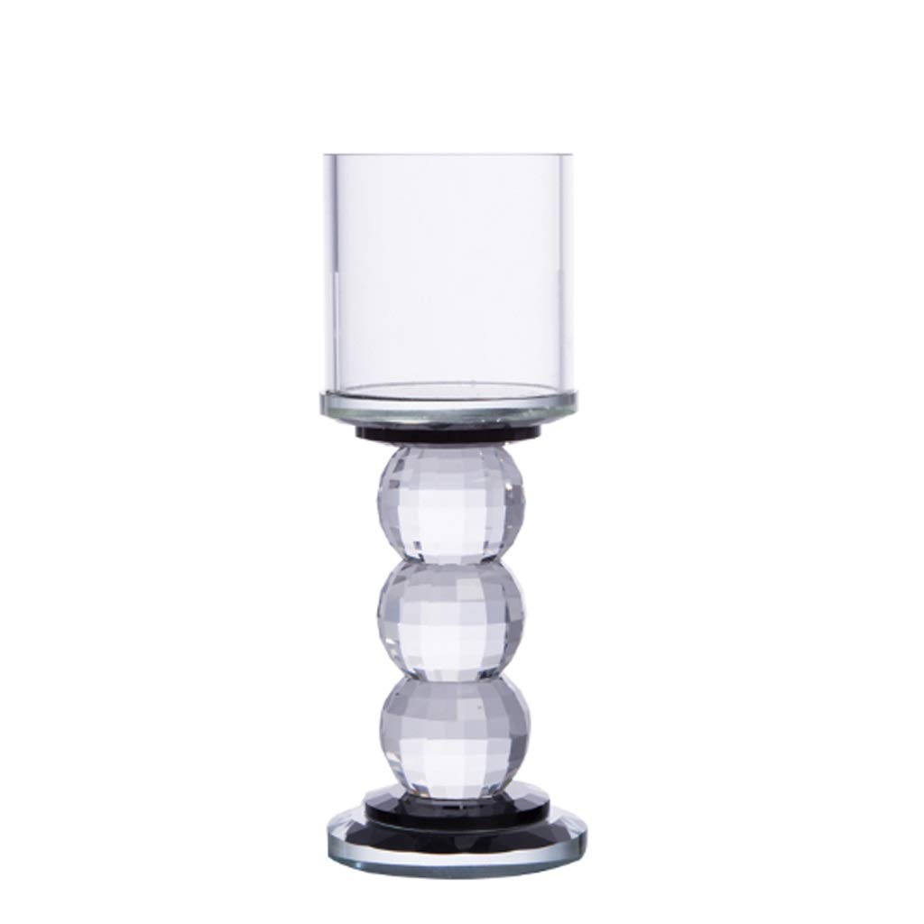Elegant Black European Style Glass Candelabra - Medium Size Tabletop Candle Holder for Wedding Centerpieces, Dining Room Decor & Living Room Ambiance