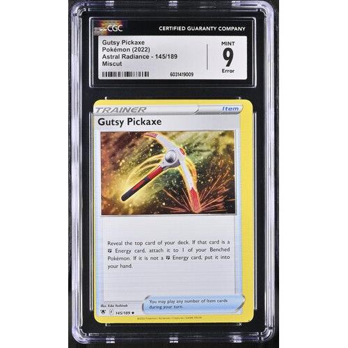 2022 Pokemon Astral Radiance Gutsy Pickaxe Error Miscut 145/189 CGC 9 Graded Card - Rare Collectible for Trading Card Game (TCG) Enthusiasts & Pokemon Fans - Perfect for Display, Investment & Competitive Play