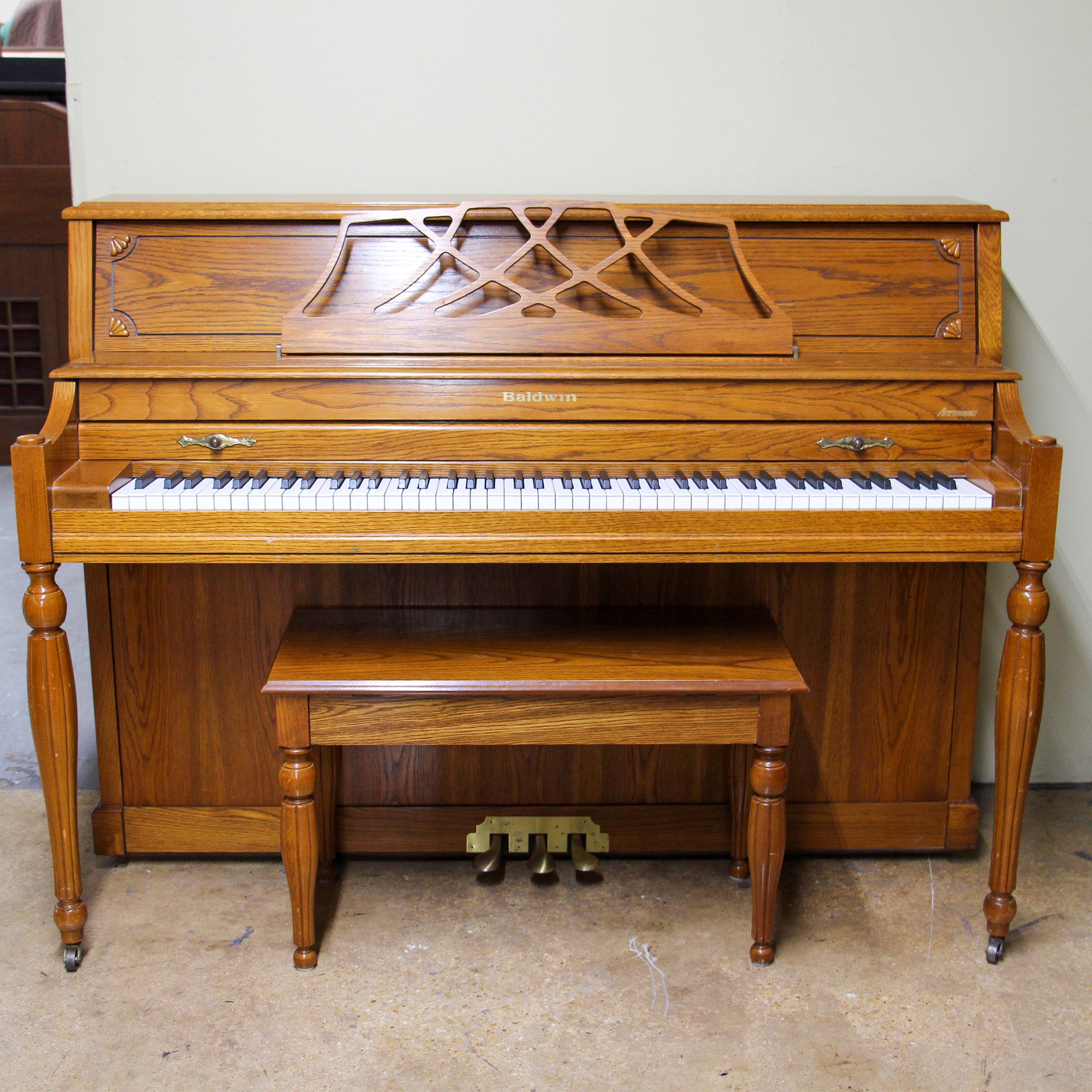 Baldwin 48 Acrosonic Oak Console Piano - Premium Upright Piano for Home, Studio & Performance | Perfect for Beginners & Professionals | Classic Oak Finish