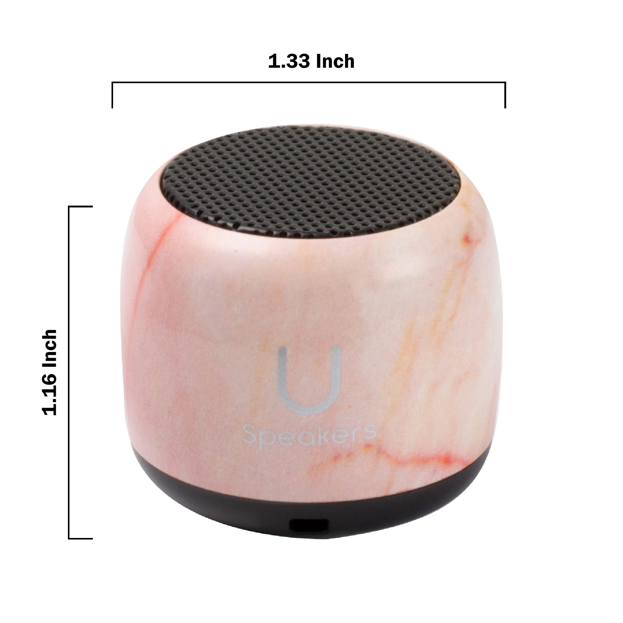 Premium 2-Pack U Speakers - Wireless Bluetooth Computer Speakers with Built-in Mic & Selfie Remote Control for Desktop, Laptop, Tablet & PC - Pink Marble Design - Perfect for Home Office, Gaming & Video Calls