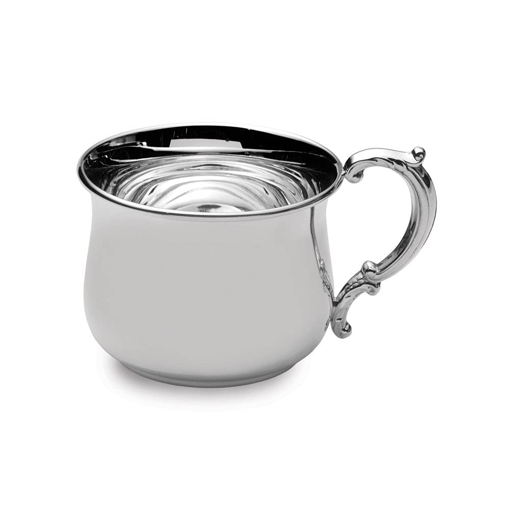 Sterling Silver Hollow Handle Baby Cup for Women - Elegant Christening Gift, Baby Shower Present, and Keepsake for Newborns - Perfect for Baptism, First Birthday, and Special Celebrations
