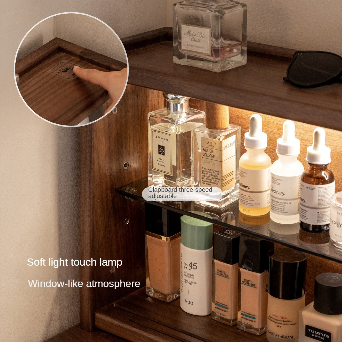 Premium Black Walnut Solid Wood Extendable Vanity Dressing Table with Mirror - Perfect for Bedroom, Bathroom & Makeup Organization