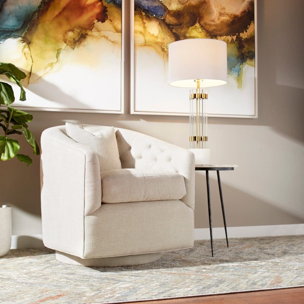 Cyan Design 10787 Occasionelle Chair in Cream - Elegant Upholstered Accent Chair for Living Room, Bedroom, or Office Decor