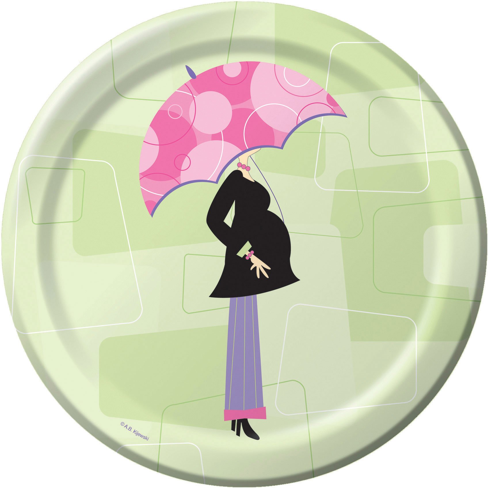 Mod Mom Baby Shower Dessert Plates - Set of 8 Adorable Themed Party Plates for Baby Showers, Gender Reveals & Birthday Celebrations
