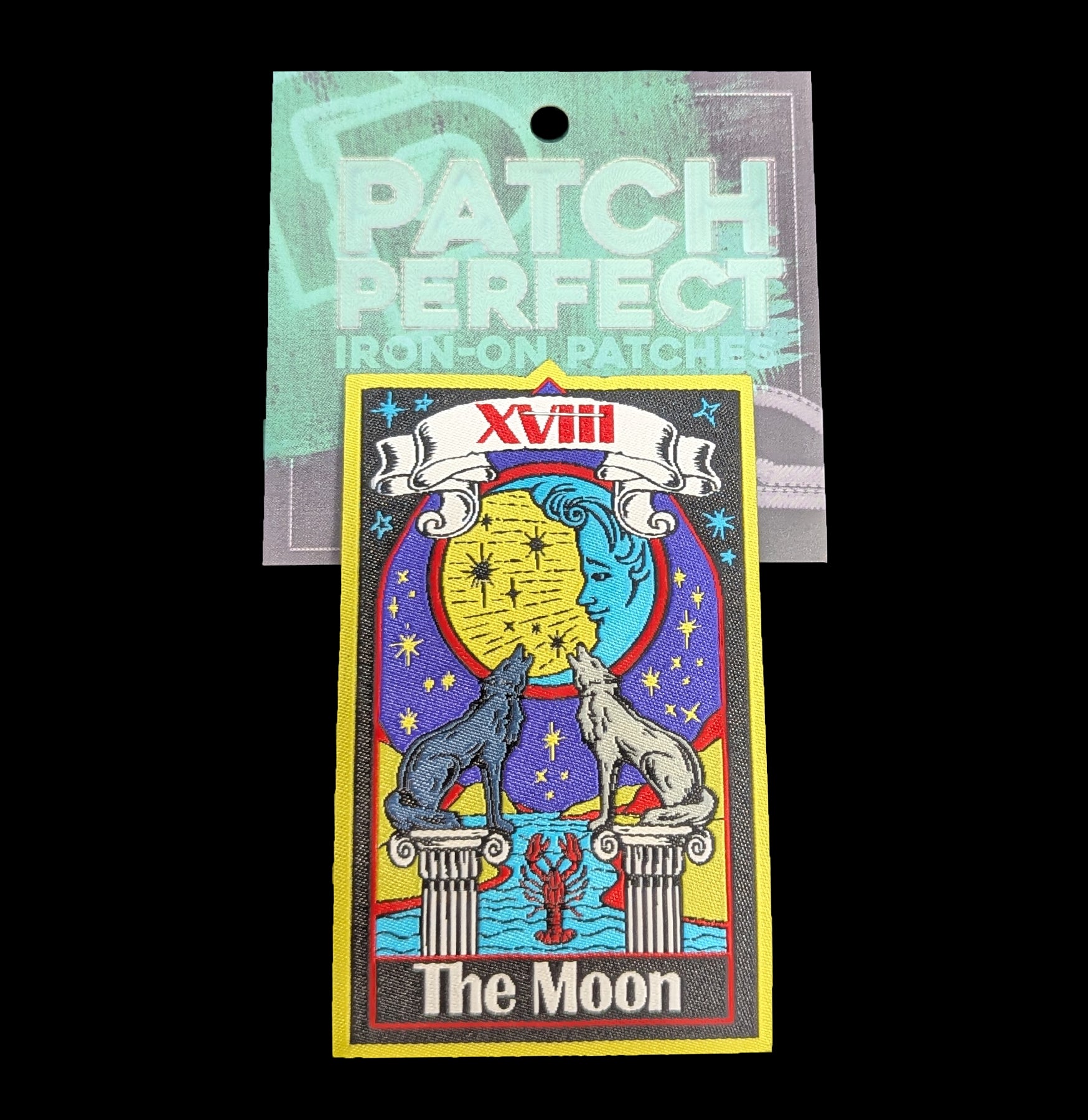 Moon Tarot Patch - Embroidered Iron-On Tarot Patch for Jackets, Bags & DIY Crafts - Perfect for Witches, Pagans & Spiritual Seekers