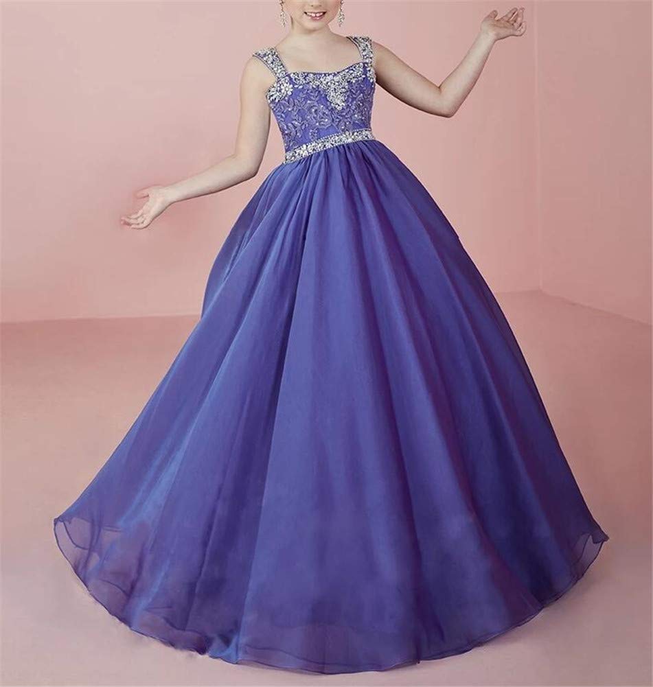 **Elegant Beaded Pageant Dresses for Girls – Strapless Organza Ball Gowns | Perfect for Pageants, Weddings & Special Occasions**