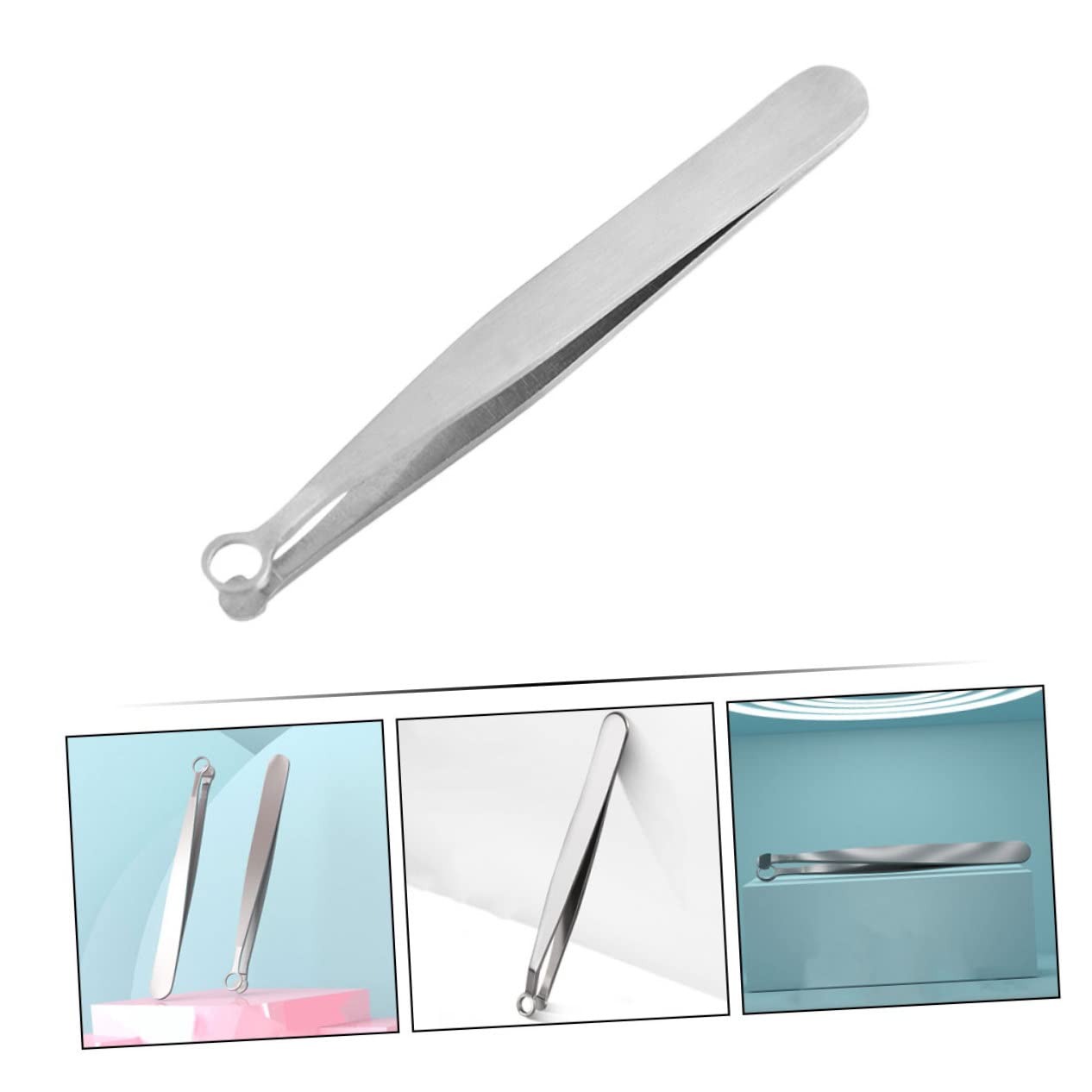 1pc Stainless Steel Nose Hair Trimmer & Eyebrow Tweezers - Portable Nasal Hair Clipper for Men, Facial Hair Removal Tool - Perfect for Travel, Grooming, and Personal Care