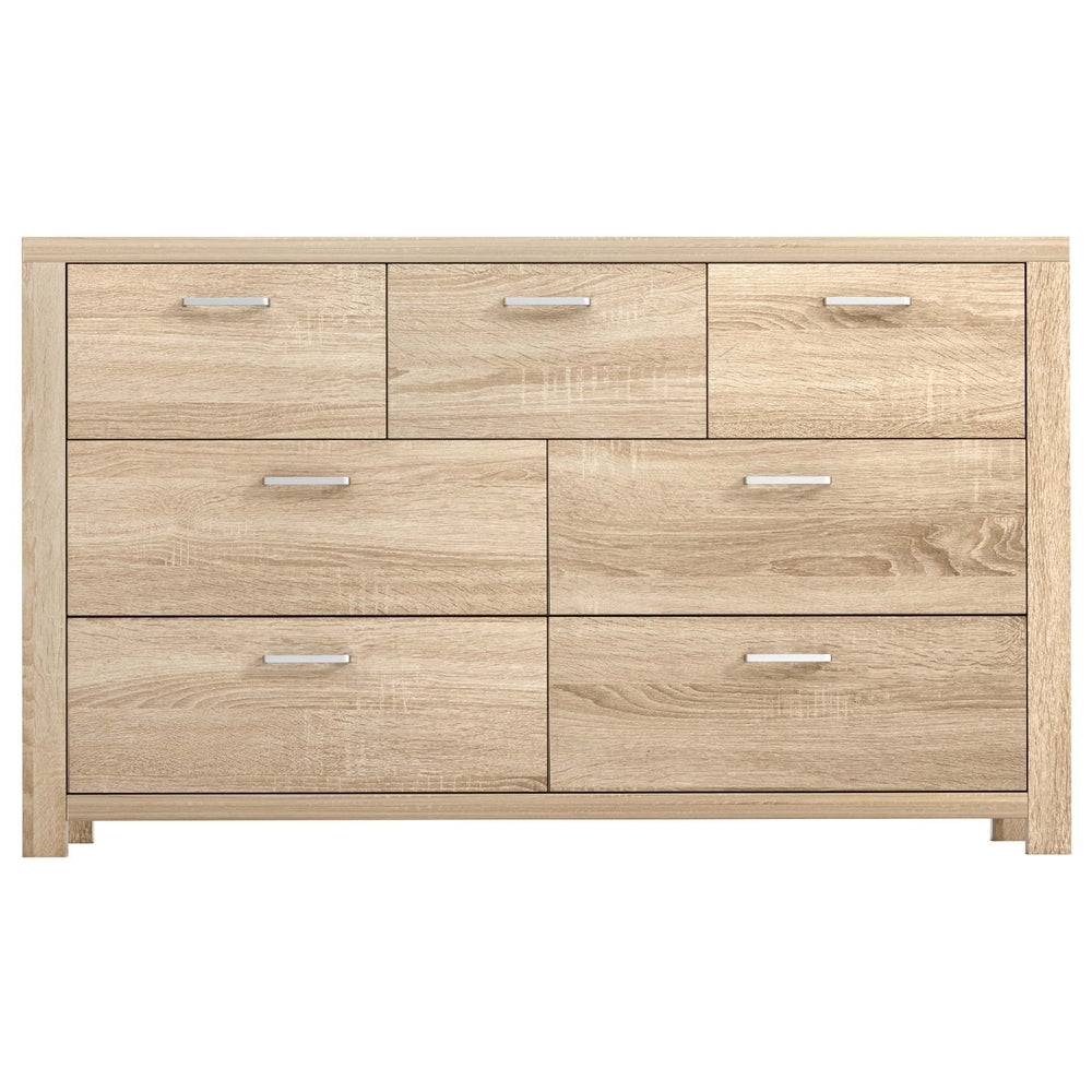 7-Drawer Lowboy Storage Dresser - Solid Oak Wood Bedroom Organizer for Clothes, Toys & Linens | Perfect for Nursery, Dorm, or Guest Room Organization