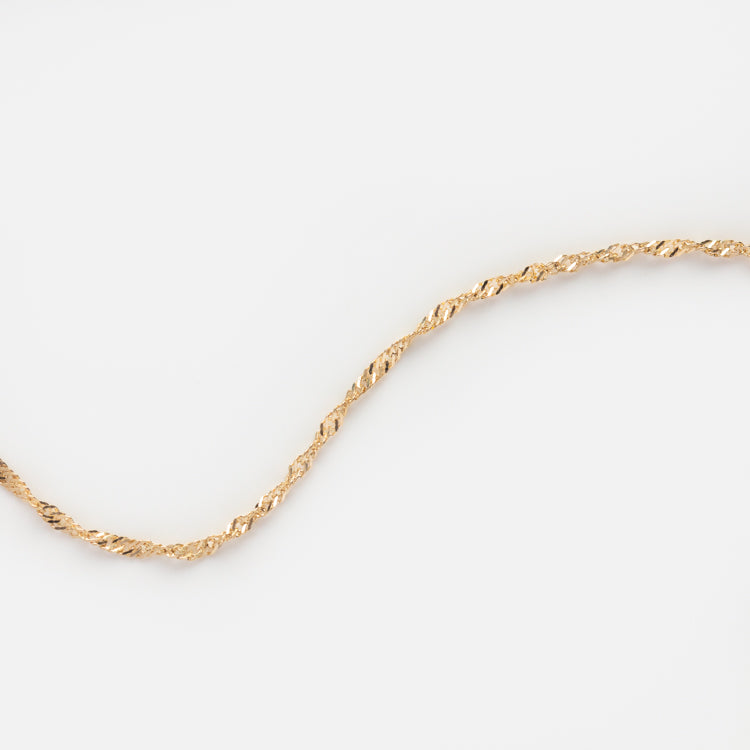 Solid Gold Twisted Chain Bracelet for Women - 14K Yellow Gold Dainty Layering Bracelet - Perfect for Everyday Wear, Stacking & Gift Giving