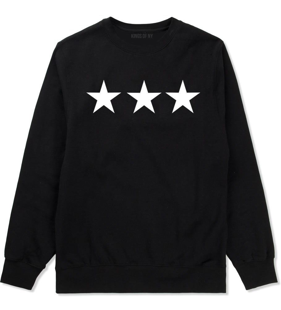 Kings Of NY Three Stars USA Hoodie - American Flag Crewneck Sweatshirt for Men | Streetwear Hip Hop Fashion, Rap Music Fan Gift, Urban Style Outfit