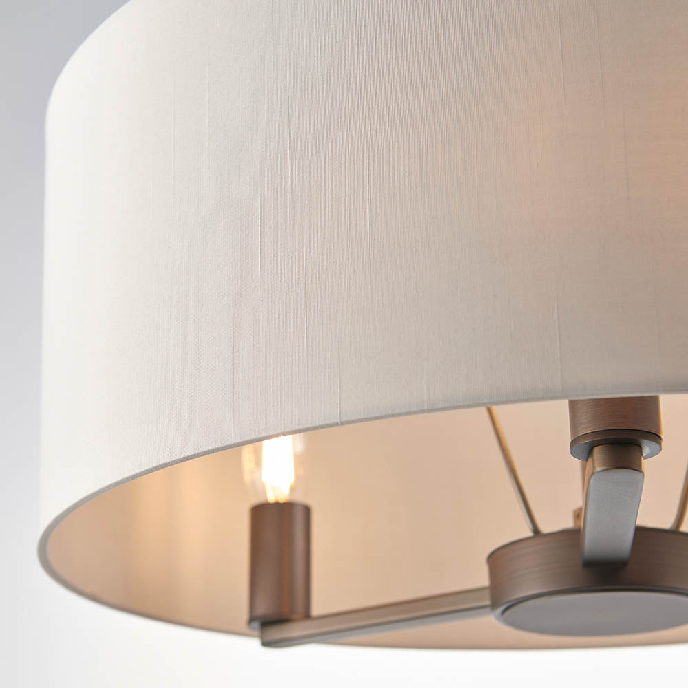 Alistair 3Lt Shaded Pendant Light Fixture - Antique Bronze & Matte Nickel Finish - Perfect for Dining Room, Kitchen Island or Bedroom Lighting