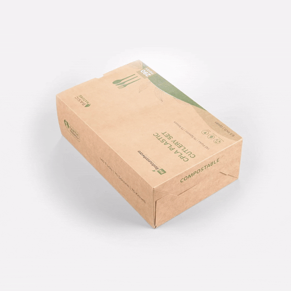Eco-Friendly Green CPLA Plastic Cutlery Set - Heat Resistant, Compostable, 6.5 Inches, 290-Piece Bulk Box - Perfect for Parties, Picnics & Catering Events