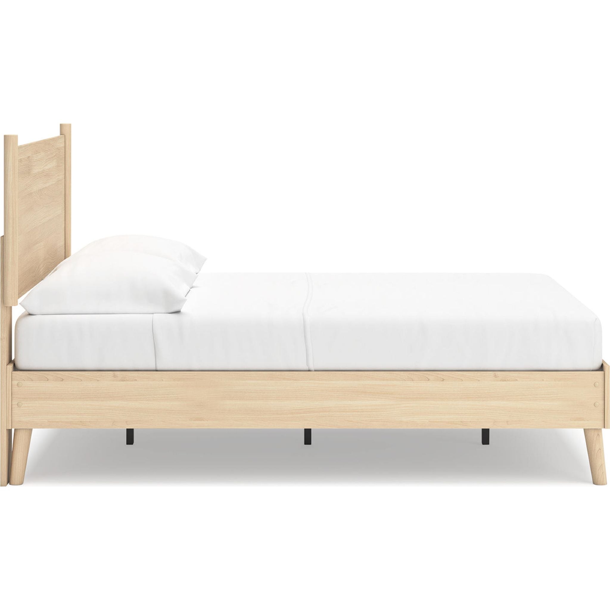 Cabinella Full Platform Bed Frame - Sturdy Wooden Bed with Headboard & Underbed Storage - Perfect for Small Bedrooms, Guest Rooms & Modern Apartments