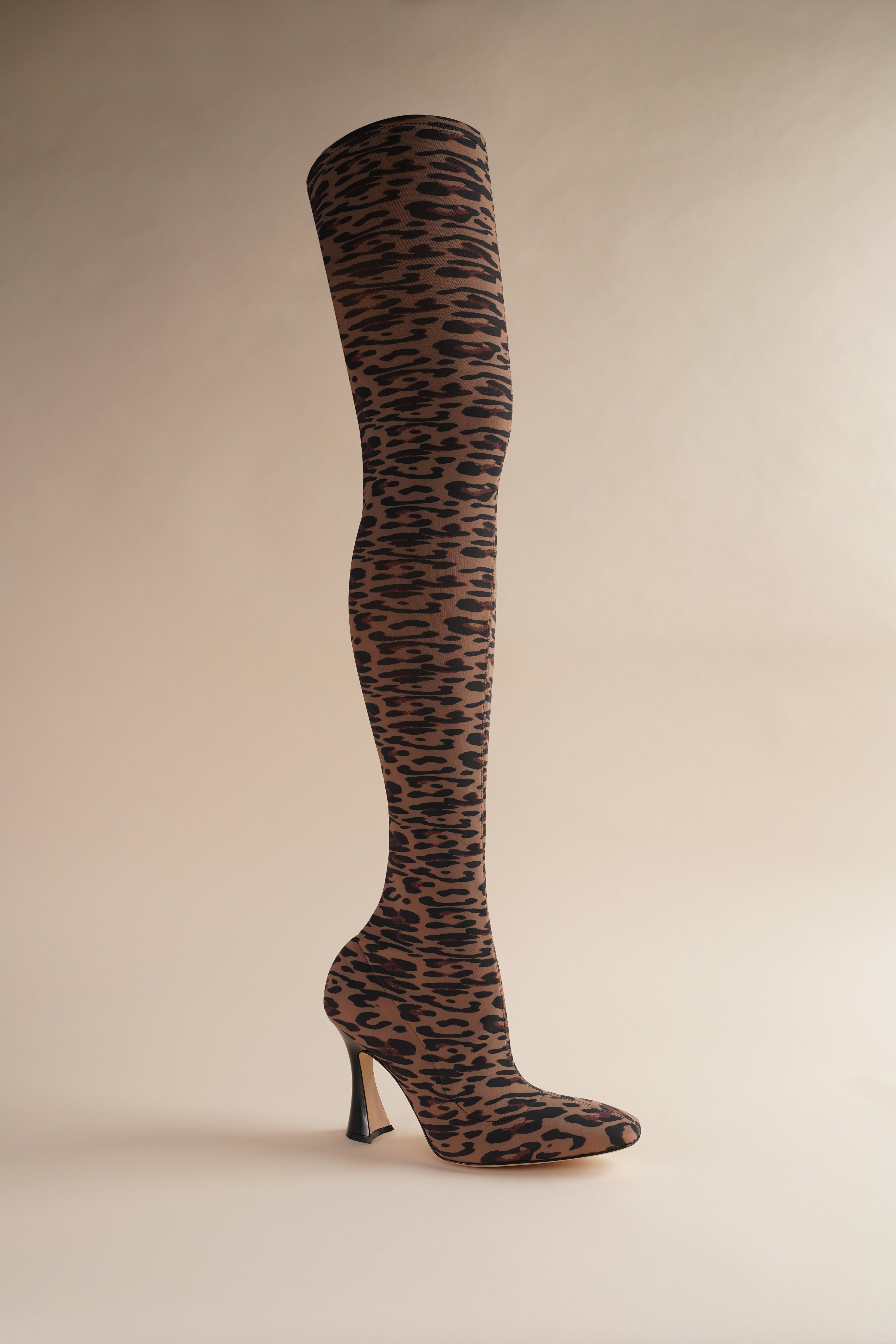 OTK Brandy Boots in Leopard Print - Women's Over The Knee High Heel Boots for Party, Night Out & Fashion Outfits