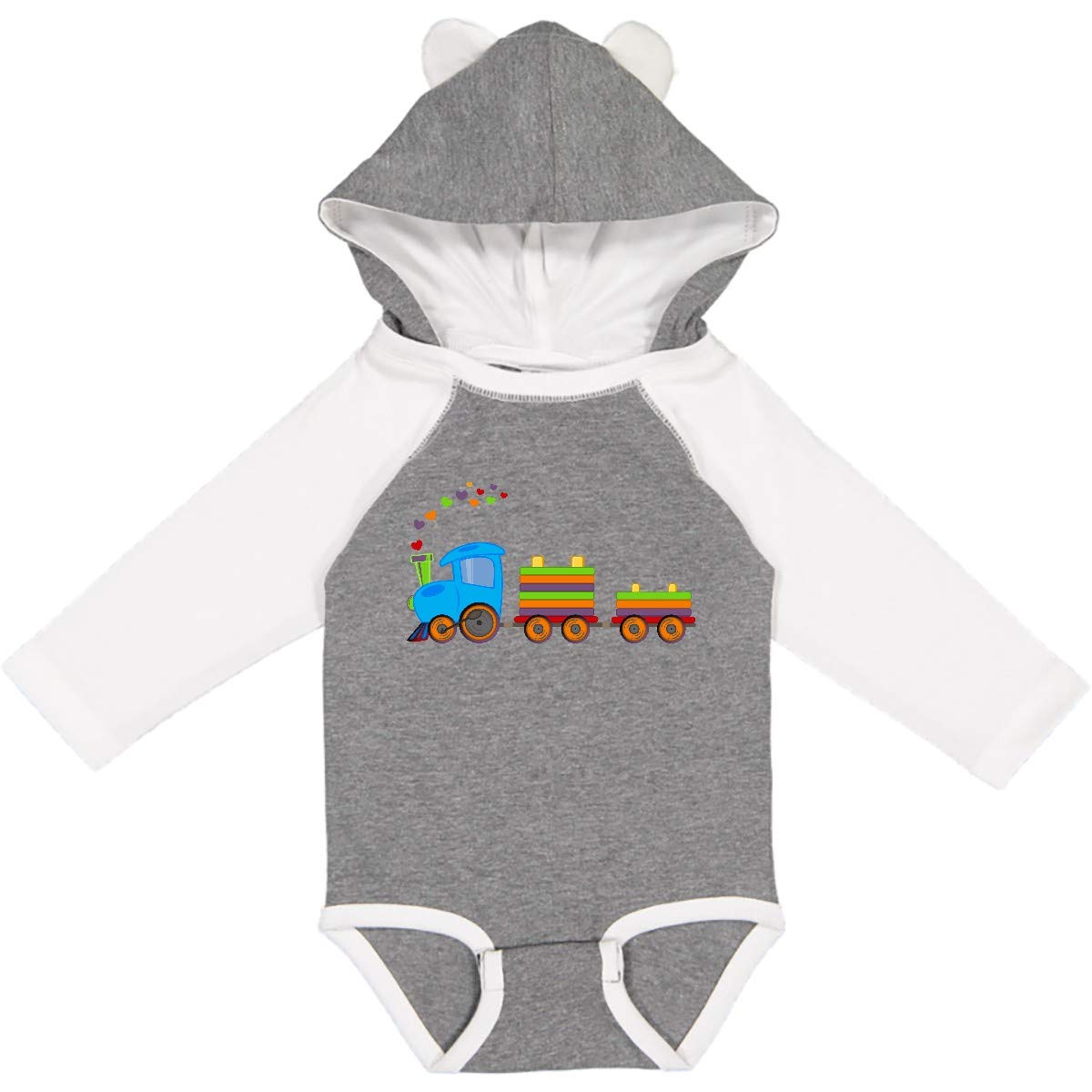 Inktastic Colorful Toy Train Long Sleeve Baby Bodysuit - Soft Cotton Creeper for Infants & Toddlers - Perfect for Playtime, Family Photos & Everyday Comfort
