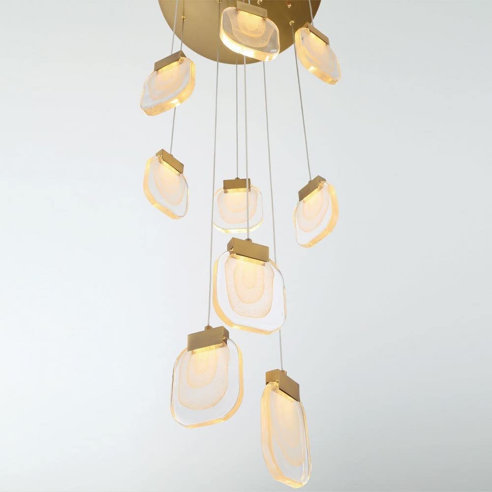 20 Inch 45W 9 LED Modern Chandelier - Chrome Finish Crystal Ceiling Light Fixture for Dining Room, Bedroom, Living Room Decor
