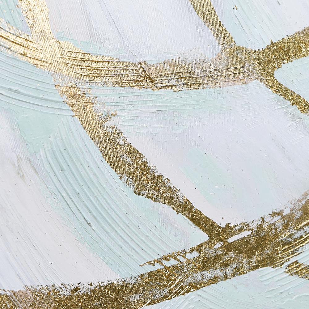 Martin Edwards Hand Painted Abstract Canvas Wall Art - Golden Streaks Textured Painting 40x30 Inches Unframed - Perfect for Living Room, Bedroom & Office Decor