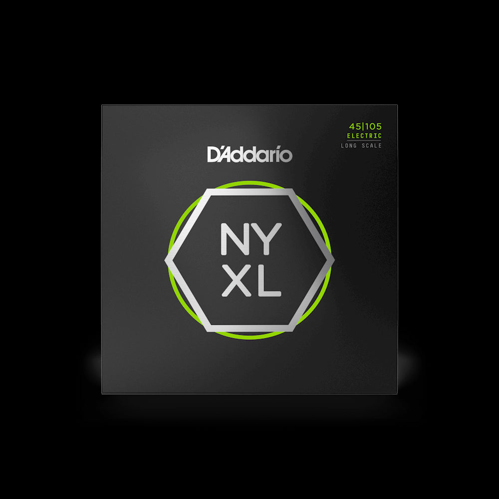 D'Addario NYXL45105 Bass Guitar Strings Set - NYXL 45-105 Long Scale for Enhanced Tone & Durability | Perfect for Rock, Jazz & Studio Recording