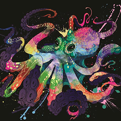 Colorful Octopus Black