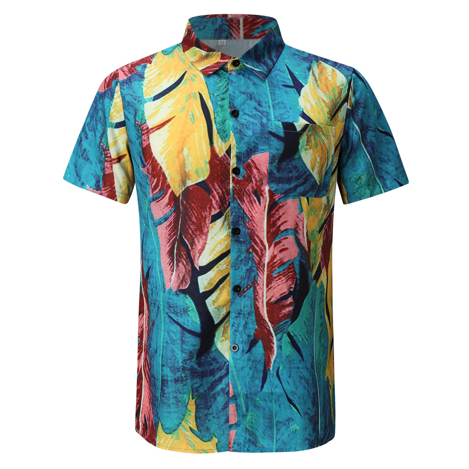 Men's Hawaiian Print T-Shirt | Summer Beach Linen Shirt for Big & Tall | Casual Wedding & Vacation Wear | Perfect for Beach Parties, Luaus & Tropical Getaways