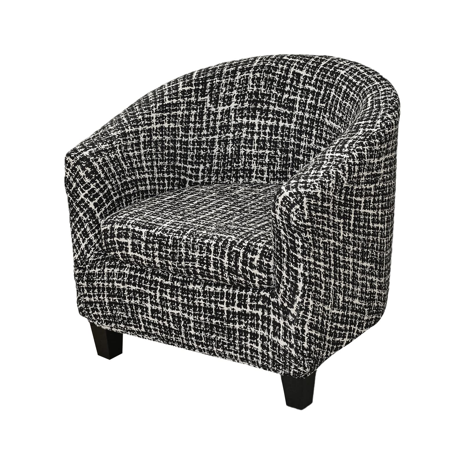 KRFOONN 2-Piece Stretch Printed Barrel Chair Slipcover Set - Elastic Bottom Removable Furniture Protector Cover for Living Room, Office & Bedroom (Color12) - Perfect for Home Decor, Pet Protection & Spill Prevention