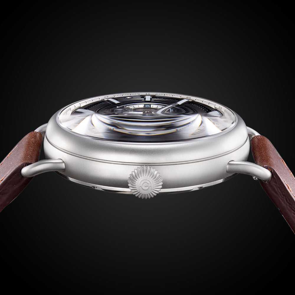 ARIES GOLD Automatic Rocky Limited Edition Invincible Silver Stainless Steel G 9013 S BK Leather Strap Men's Watch - Luxury Timepiece for Business, Formal & Casual Wear