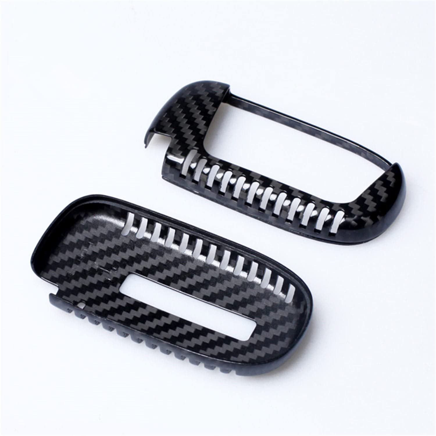 Premium Carbon Fiber Key Fob Cover for Jeep Cherokee/Compass/Grand Cherokee/SRT/Renegade - Lightweight Glossy Black Protective Case (Style B) - Perfect for Daily Use, Travel & Car Enthusiasts
