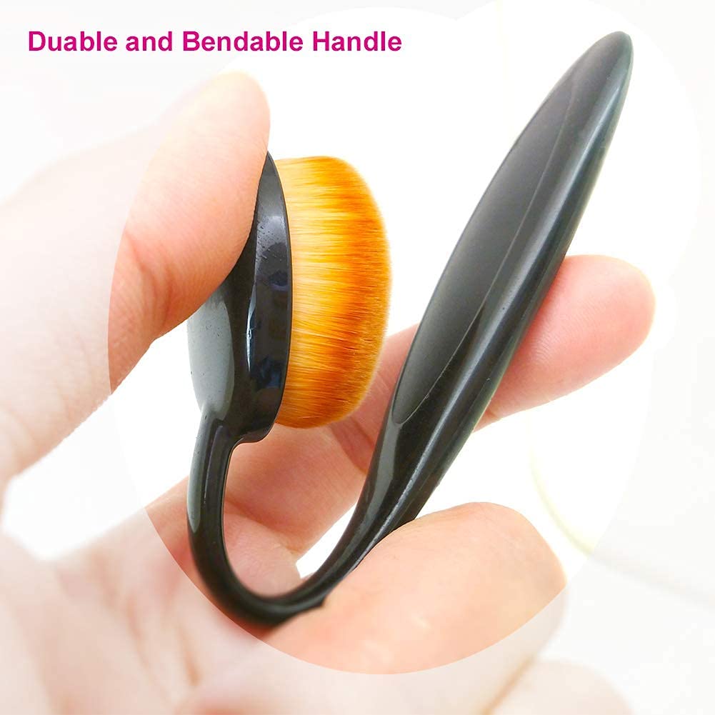 Lusty Soul Oval Foundation Brush - Professional Makeup Brush for Liquid, Cream & Powder | Blending Foundation, Blusher & Face Powder | Perfect for Everyday Makeup & Professional Beauty Looks