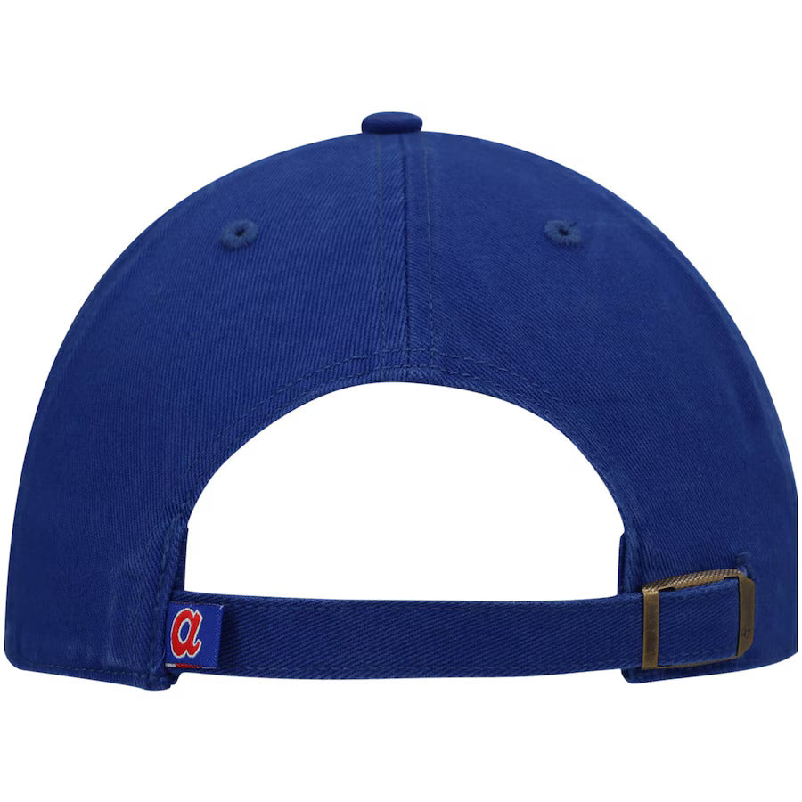 47 Brand Atlanta Braves Cooperstown Clean Up Adjustable Baseball Cap - Royal Blue - MLB Officially Licensed Hat for Men & Women - Perfect for Games, Tailgating & Casual Wear