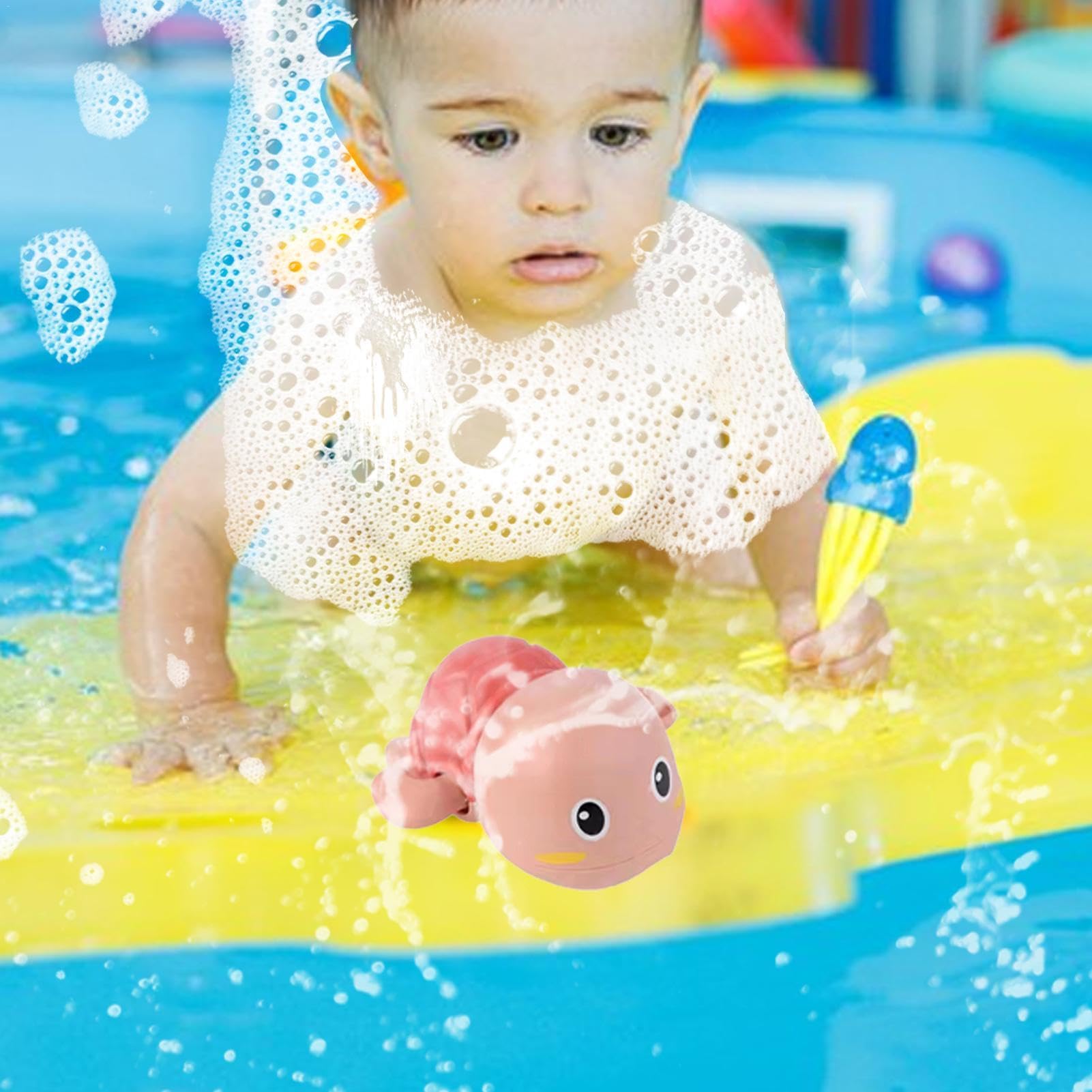 3-Piece Wind-Up Mechanical Turtle Bath Toy Set | Cute Floating Animal Water Toys for Babies & Kids | Fun Bath Time Play for Toddlers & Infants