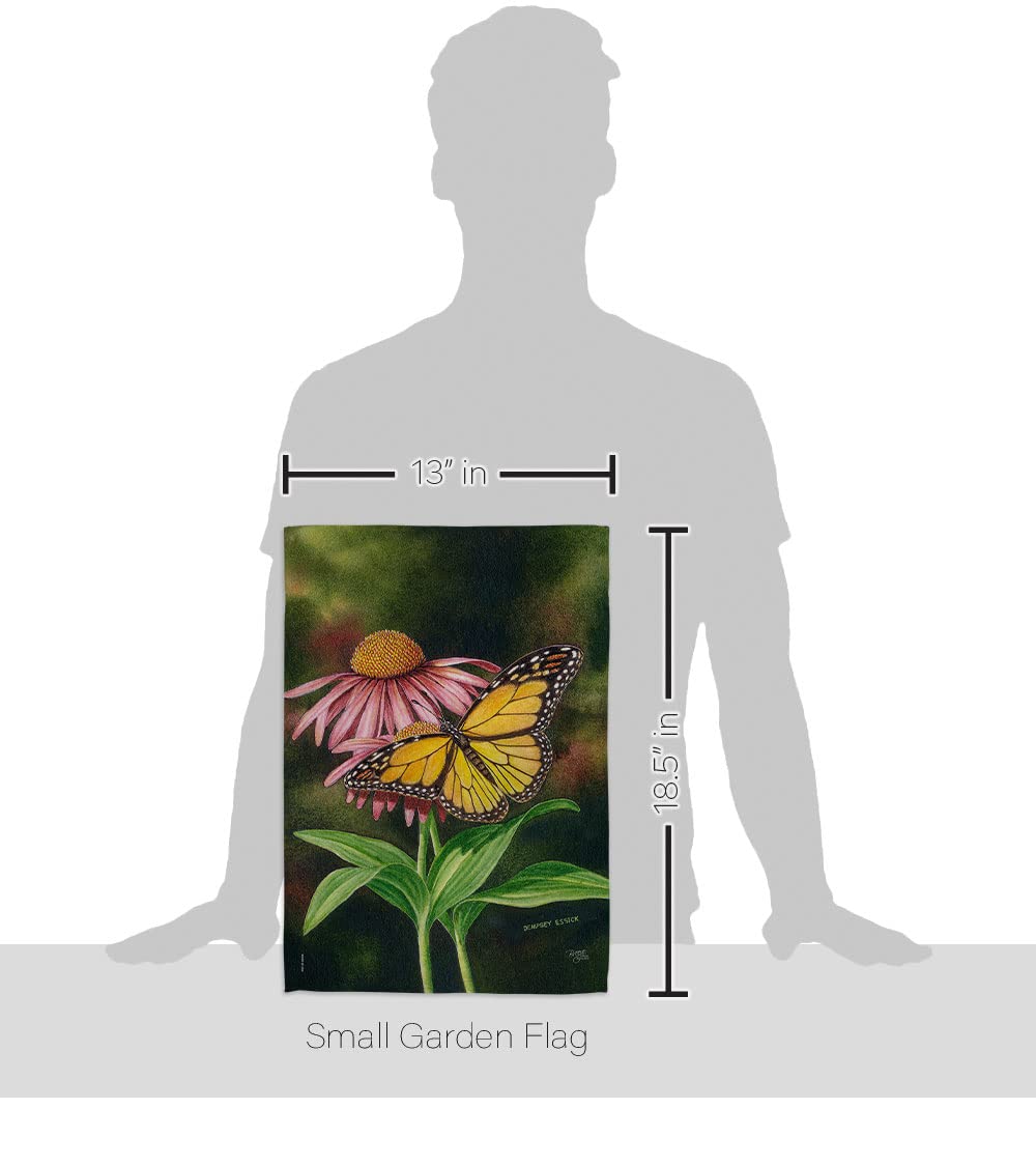 Breeze Decor Coneflower Garden Flag - 13x18.5in USA Printed - Outdoor Decor