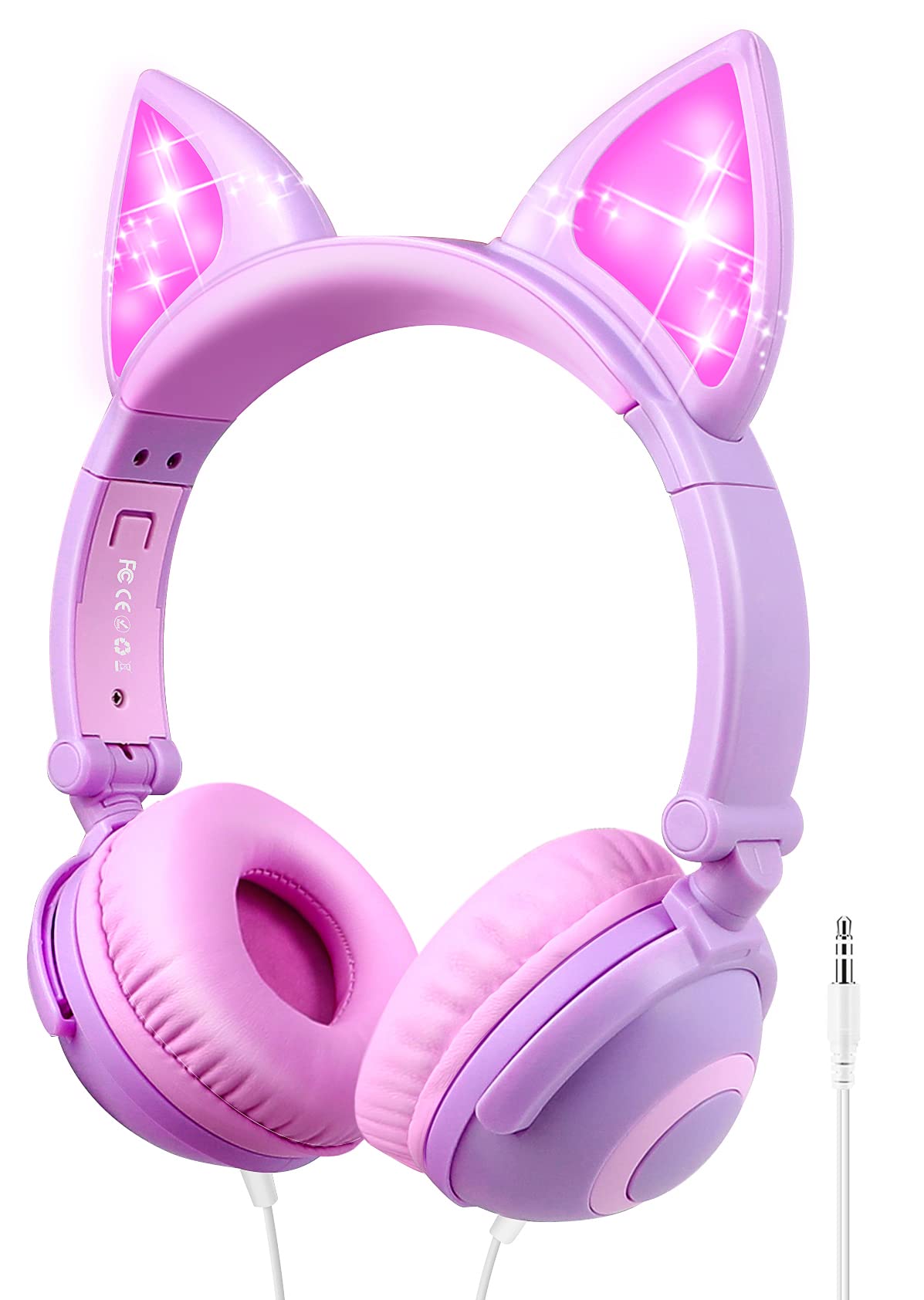 Sunvito Kids Headphones with 85dB Volume Limiting - Wired Cat Ear Headphones for Girls & Boys - Safe School Headphones for Toddlers & Children - Perfect for Online Classes, Travel & Home Learning