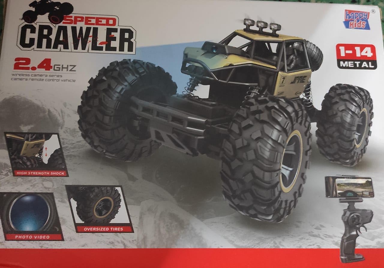 Prezzie Metal Super RC HD Camera Crawler - Rechargeable 2.4GHz WiFi Remote Control Car with HD Camera - High Speed Off Road Rock Climber Toy (35cm, Multicolor) - Perfect for Outdoor Adventures & Backyard Racing