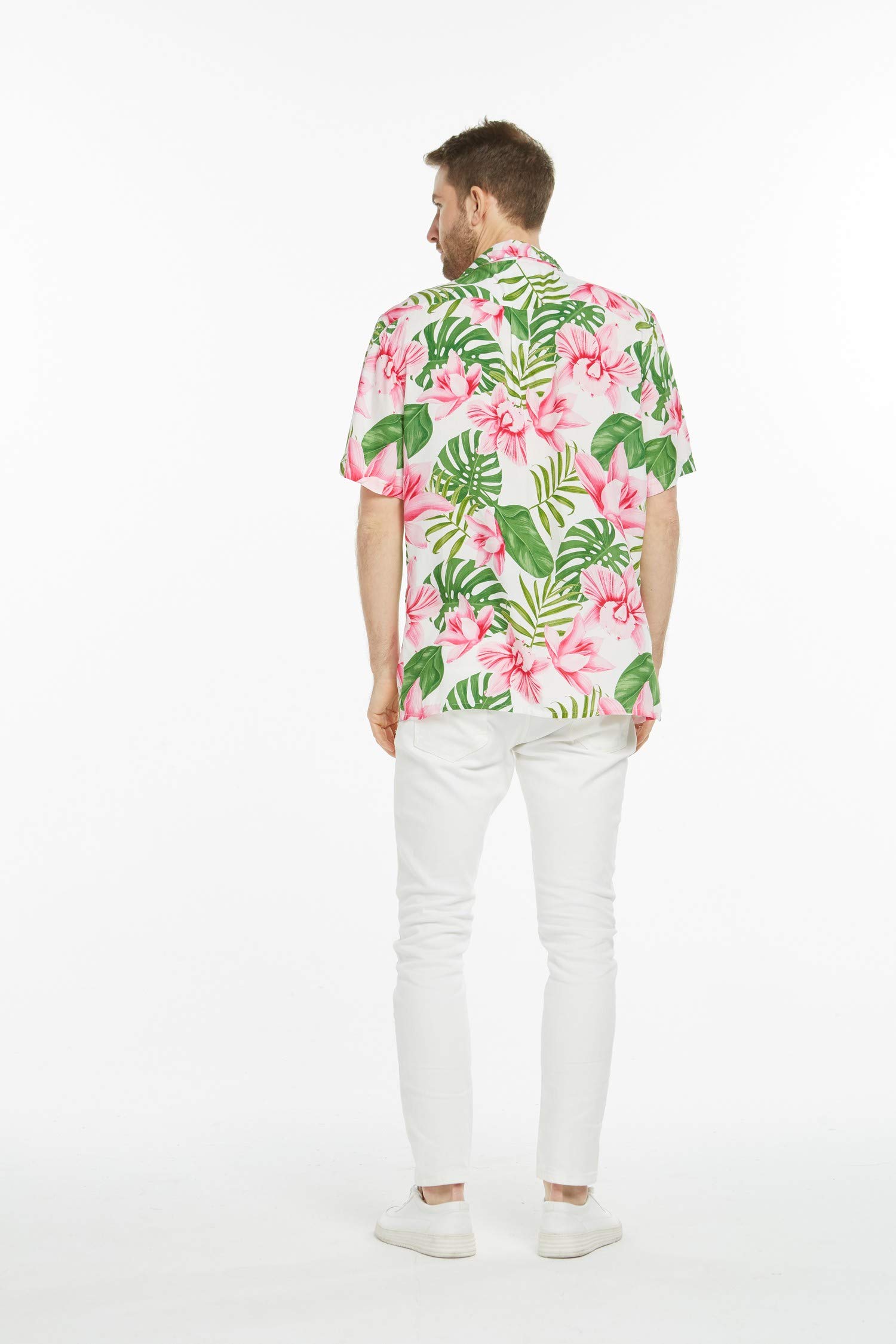 Hawaiian Luau Outfits for Family - Matching Aloha Shirts & Dresses in Lotus & Orchid Print for Men, Women, Boys & Girls | Perfect for Beach Parties, Luau Events & Summer Vacations
