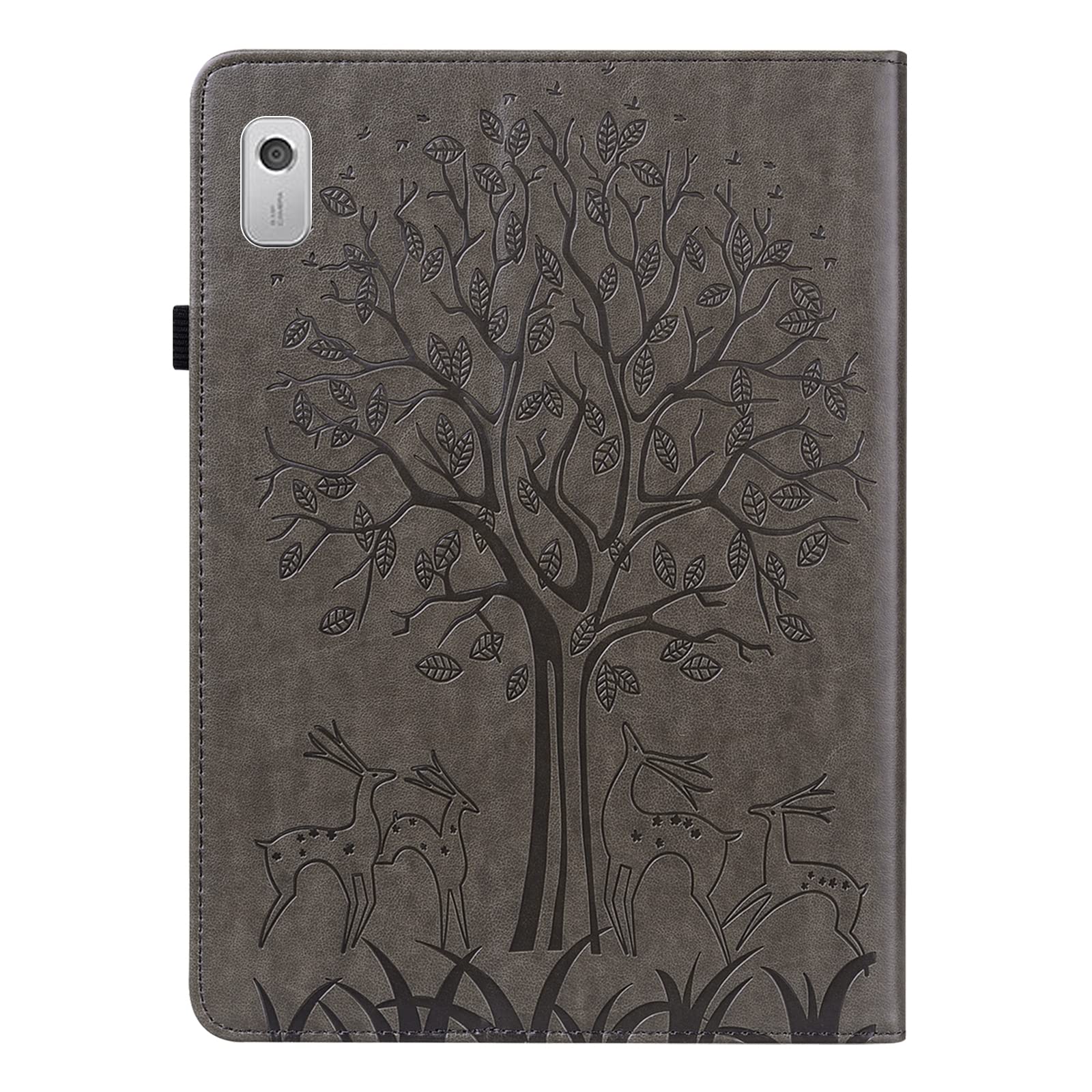 Lenovo Tab M9 Leather Tablet Case with Tree & Deer Embossed Design - Perfect for Home, Office, and Travel Use