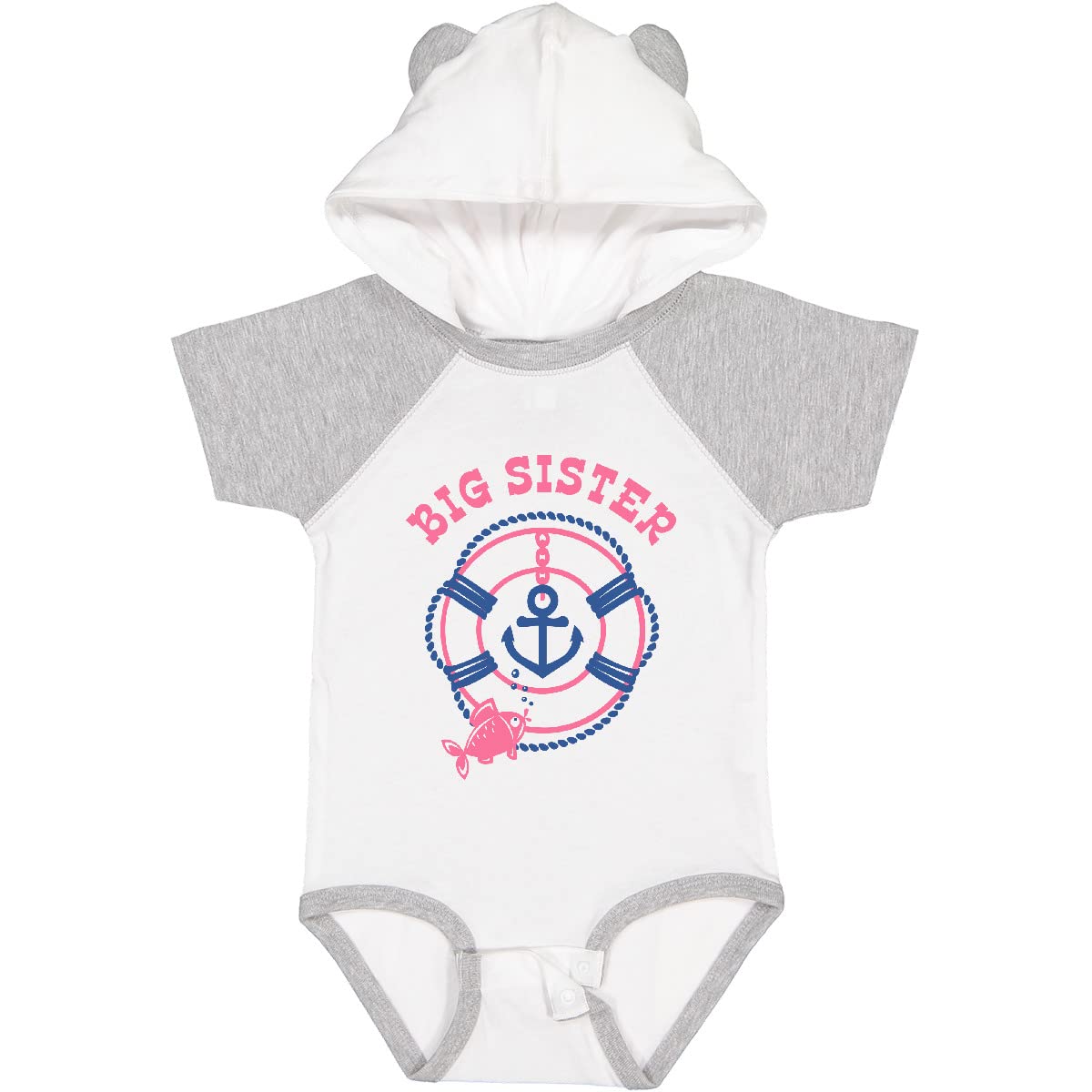 Inktastic Nautical Big Sister Baby Bodysuit - Cute Sailor-Themed Onesie for Newborns & Infants - Perfect for Sibling Announcement, Photo Shoots & Family Gifts