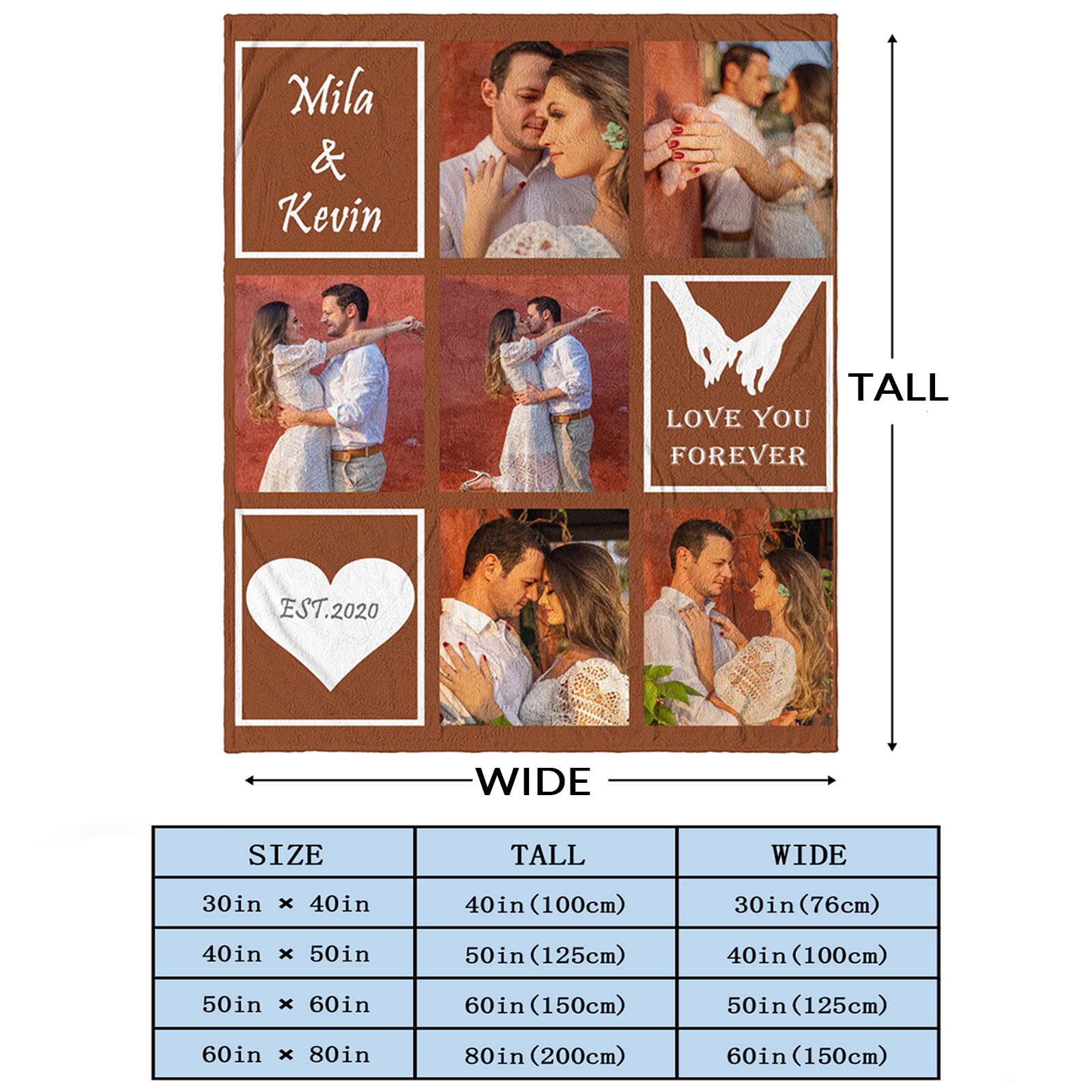 Personalized Couple Blankets - Custom Anniversary & Valentine's Day Gifts for Boyfriend - Romantic Birthday & Long Distance Relationship Presents for Him - Perfect for Cuddling, Home Decor, and Thoughtful Surprises