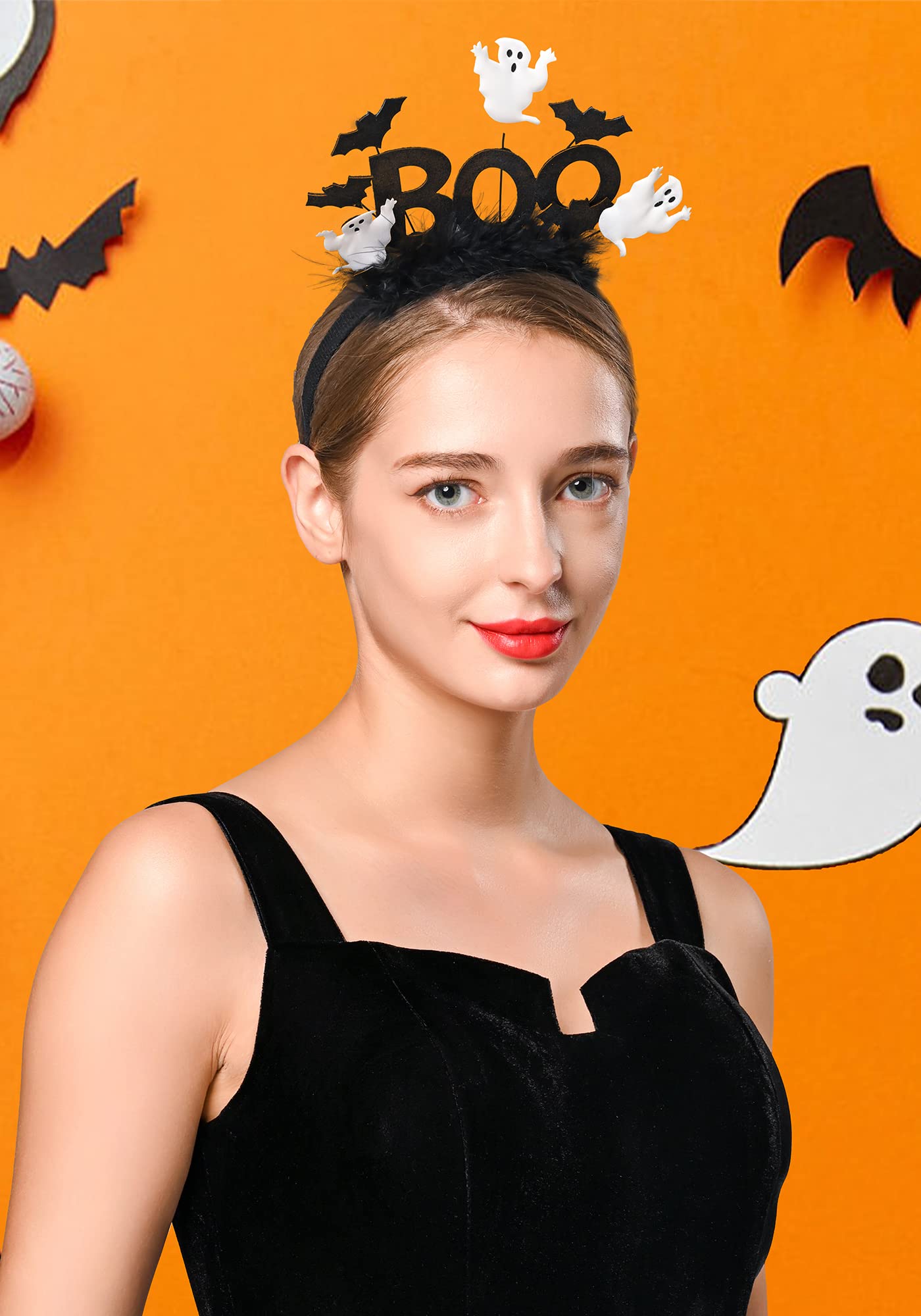 FELIZHOUSE Halloween Headbands - Pumpkin, Skeleton, Witch & Spider Hair Hoops for Women & Kids | Perfect for Cosplay, Costume Parties & Trick or Treating