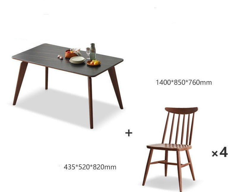 Premium Black Walnut Solid Wood Dining Table - Handcrafted North American Hardwood, Rustic Farmhouse Style for Dining Room & Kitchen Decor
