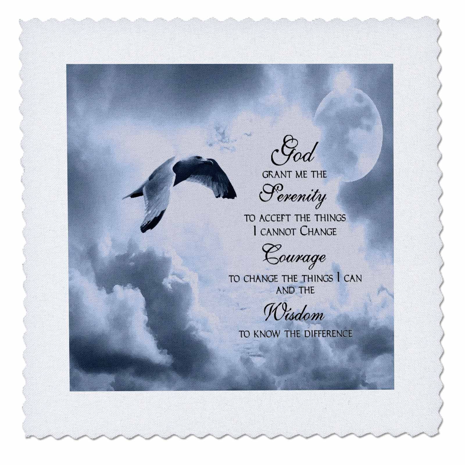 3D Rose The Serenity Prayer Quilt Square - 25x25 Inch Inspirational Dove Design for Quilting, Home Decor & Gifts | Perfect for DIY Projects, Wall Art & Thoughtful Presents