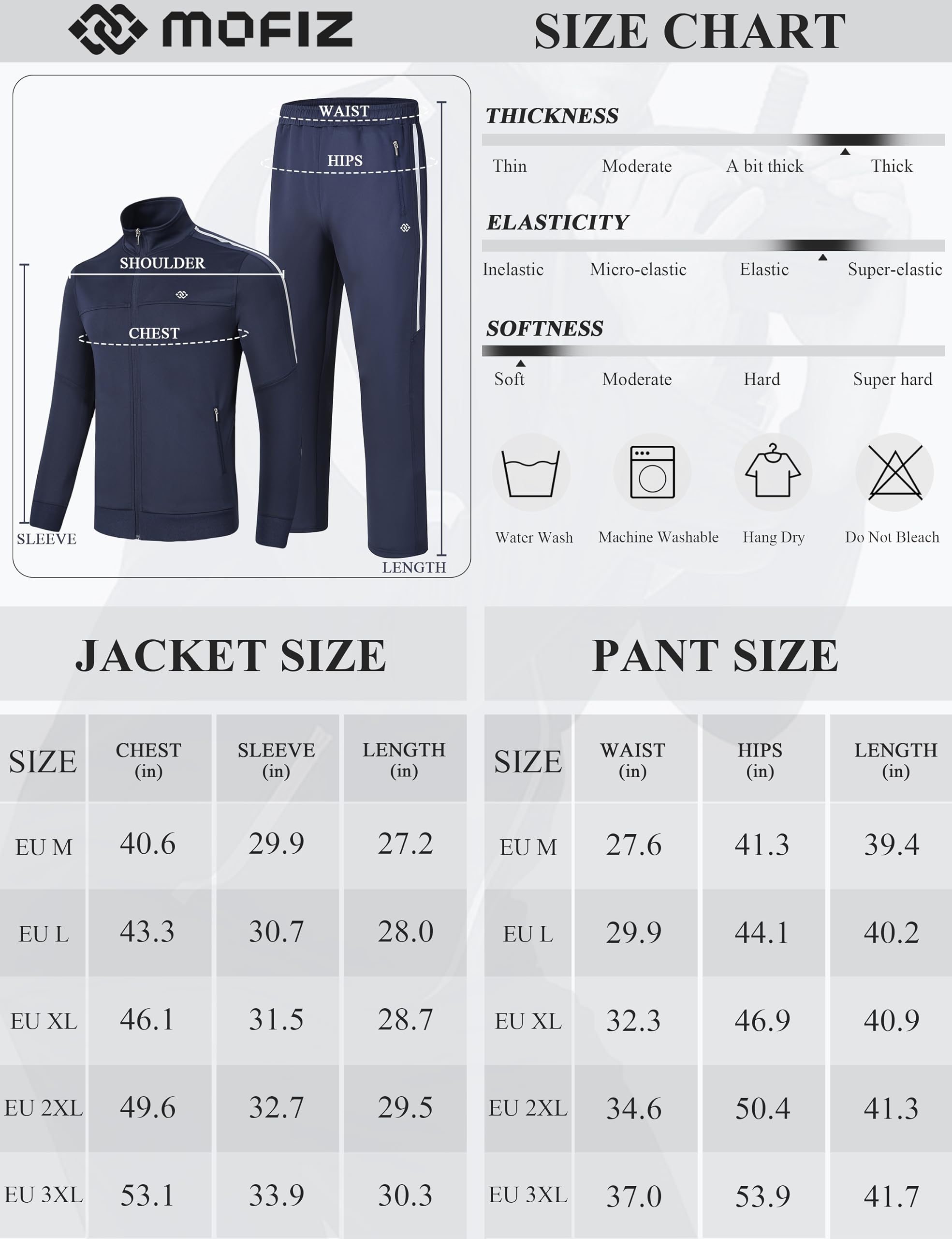 MoFiz Men's Workout Tracksuit Set - Gym Jogging Outfit with Zip Pockets | Running, Fitness & Training Sportswear | Perfect for Gym, Jogging & Casual Wear