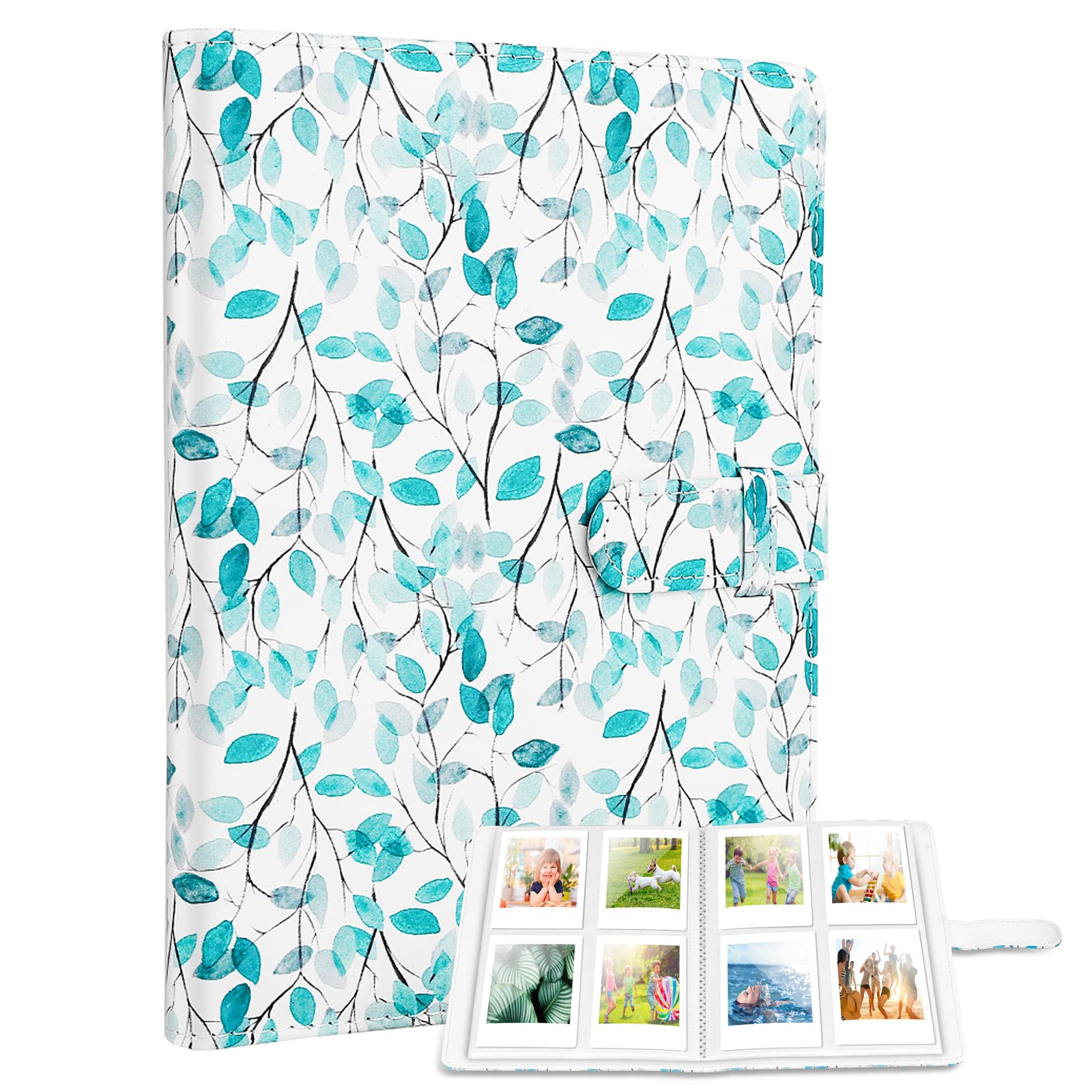 Ablus 128 Pockets Mini Photo Album for Fujifilm Instax Mini, Polaroid Snap, Z2300, SocialMatic & Zip Instant Printers - Compact Scrapbook for Instant Camera Photos, Polaroids & Memories (128 Pockets, Leaves) - Perfect for Travel, Weddings, Baby Photos & DIY Projects