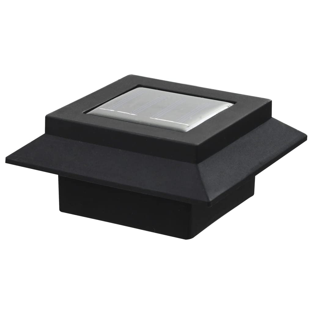 6-Pack Black Outdoor Solar LED Square Lamps (4.7 Inch) - Waterproof Garden Pathway Lights for Patio, Yard, and Driveway Decoration